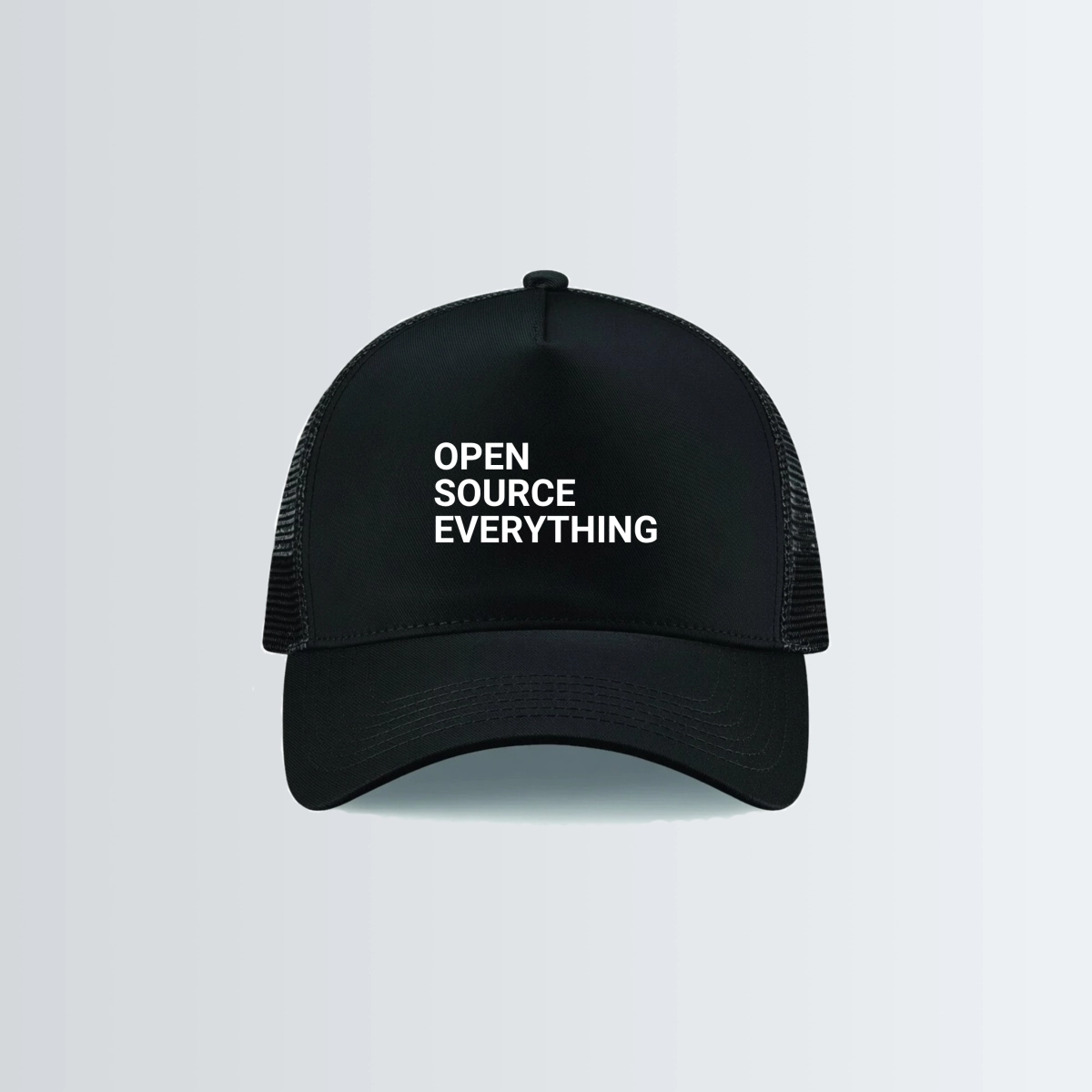 Casquette Snapback trucker "Open source everything" - Noire
