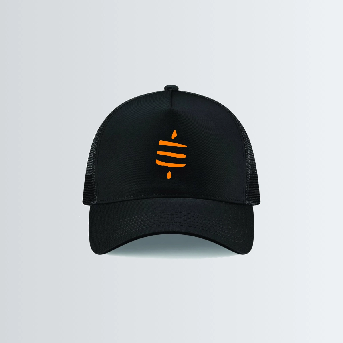 Casquette Snapback trucker « Symbole Satoshi » - Noire