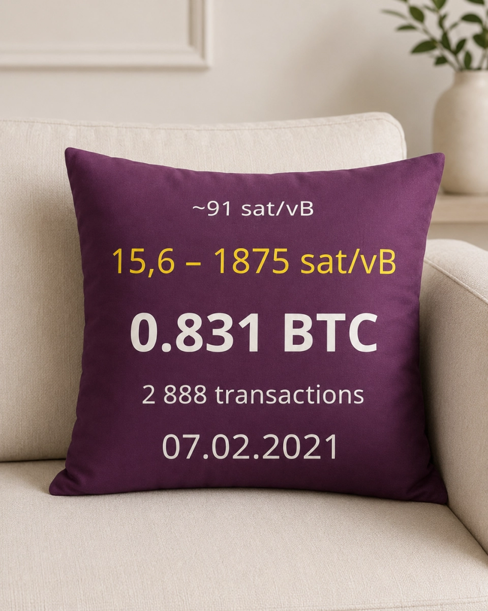 Coussin "Bloc Bitcoin"