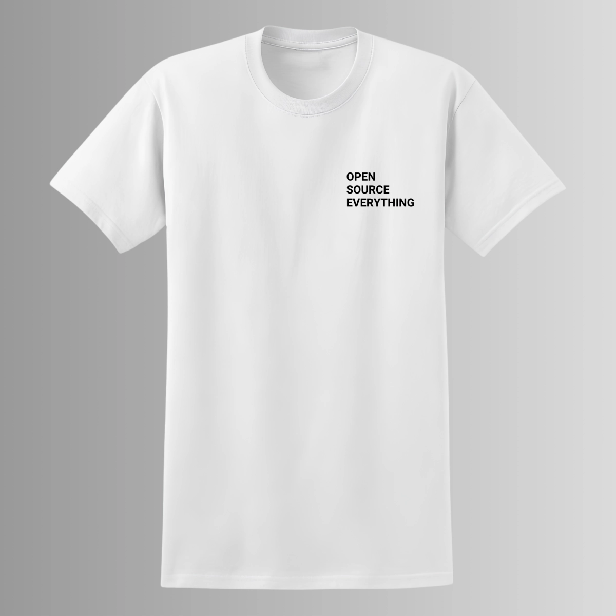 T-shirt "Open source everything" - Blanc - Discret