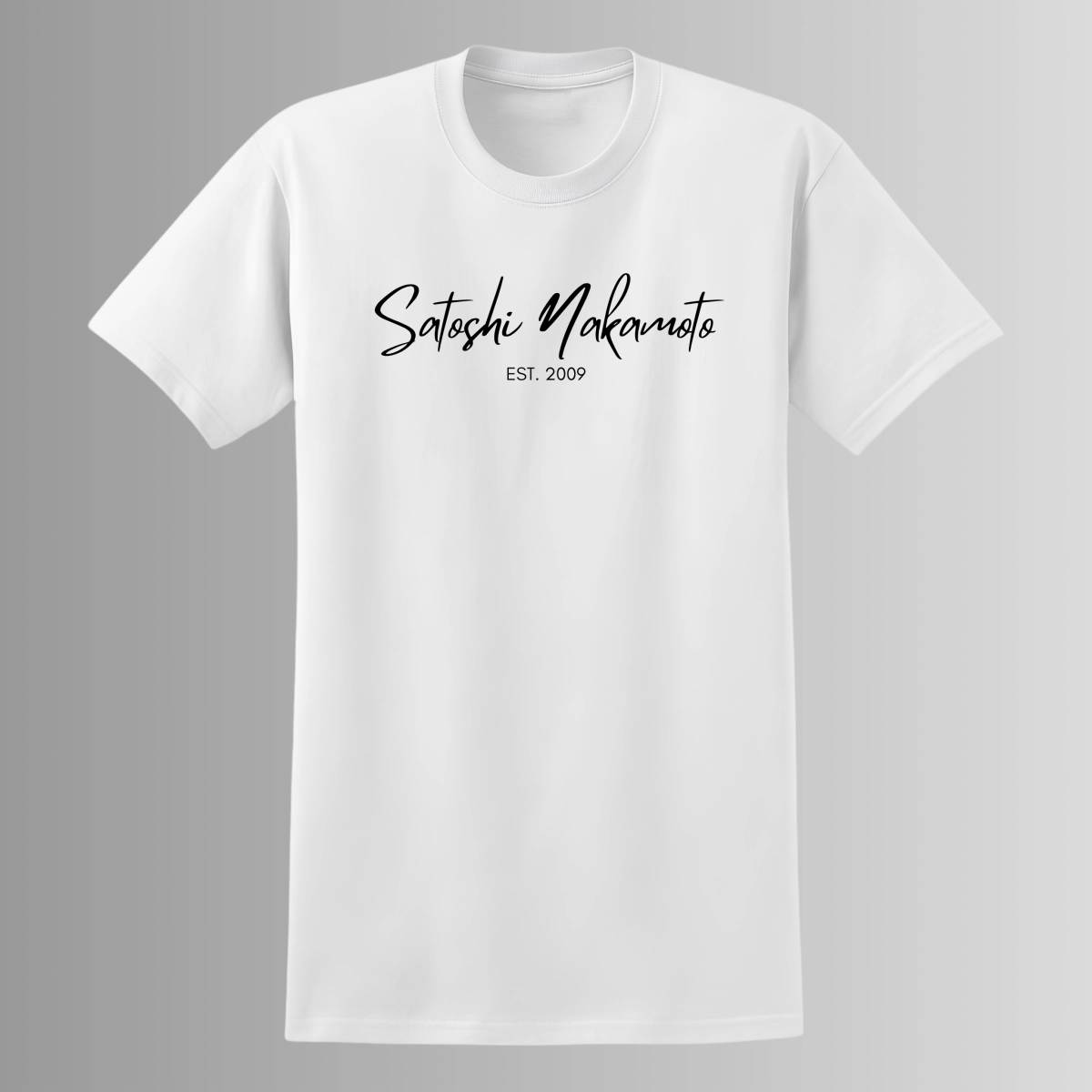 T-shirt "Satoshi Nakamoto" - Blanc