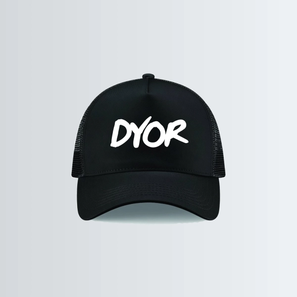 Casquette Snapback trucker «DYOR» - Noire