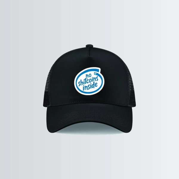 Casquette Snapback trucker « No shitcoins inside » - Noire