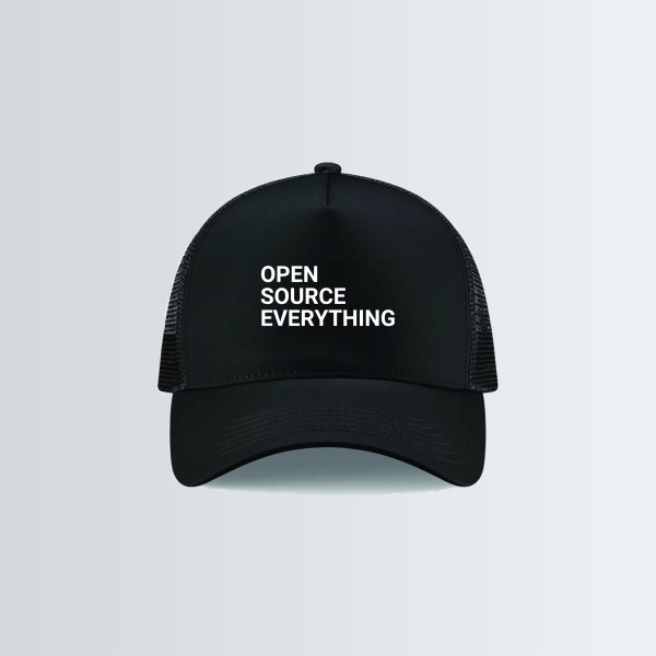 Casquette Snapback trucker "Open source everything" - Noire