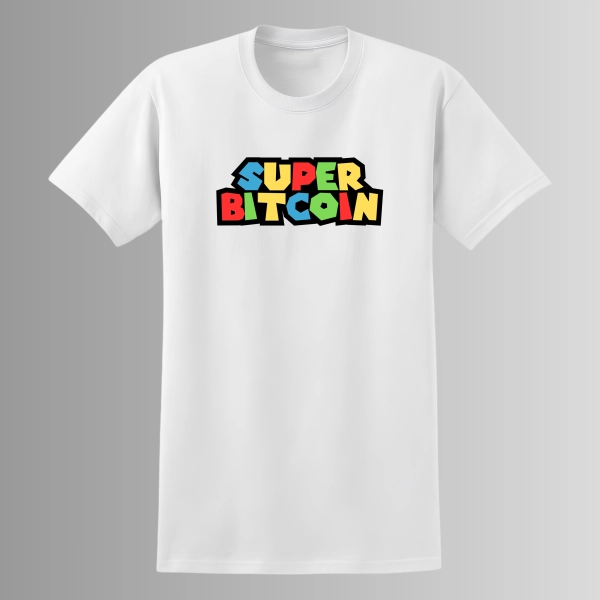 T-shirt "Super bitcoin" - Blanc