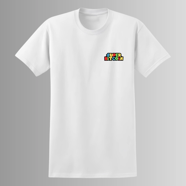 T-shirt "Super bitcoin" - Blanc - Discret